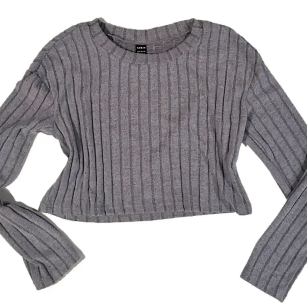 SHEIN EZwear Scoop Neck Rib Knit Crop Tee - Size Medium
